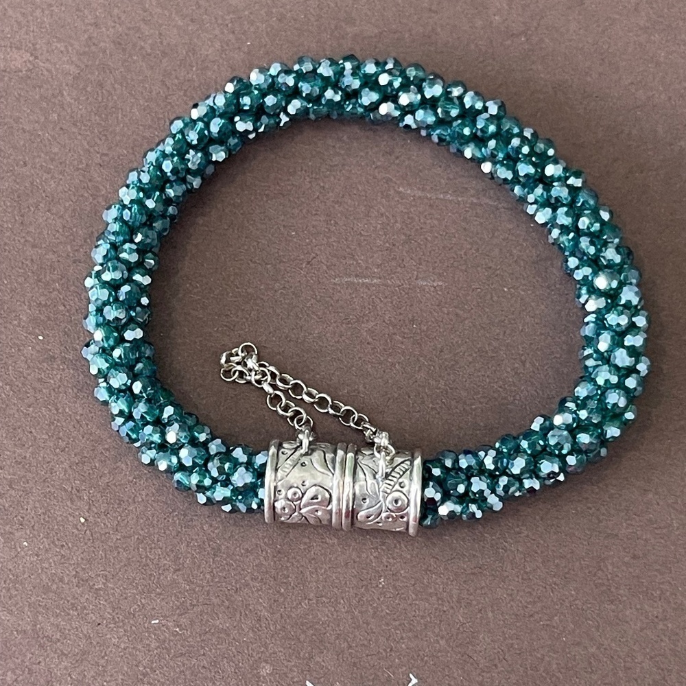 Silpada Silver Reversible Shell Turquoise Necklace -18 inch - Picture 4 of 6